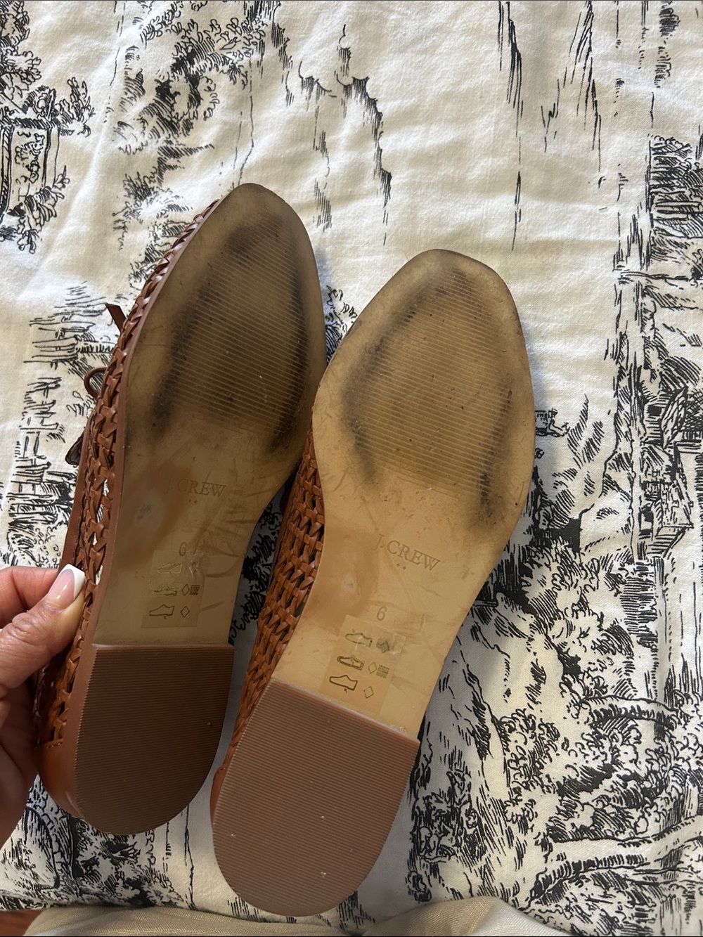 J. Crew Brown Woven synthetic Leather Loafers with Bow - Picture 6 of 9